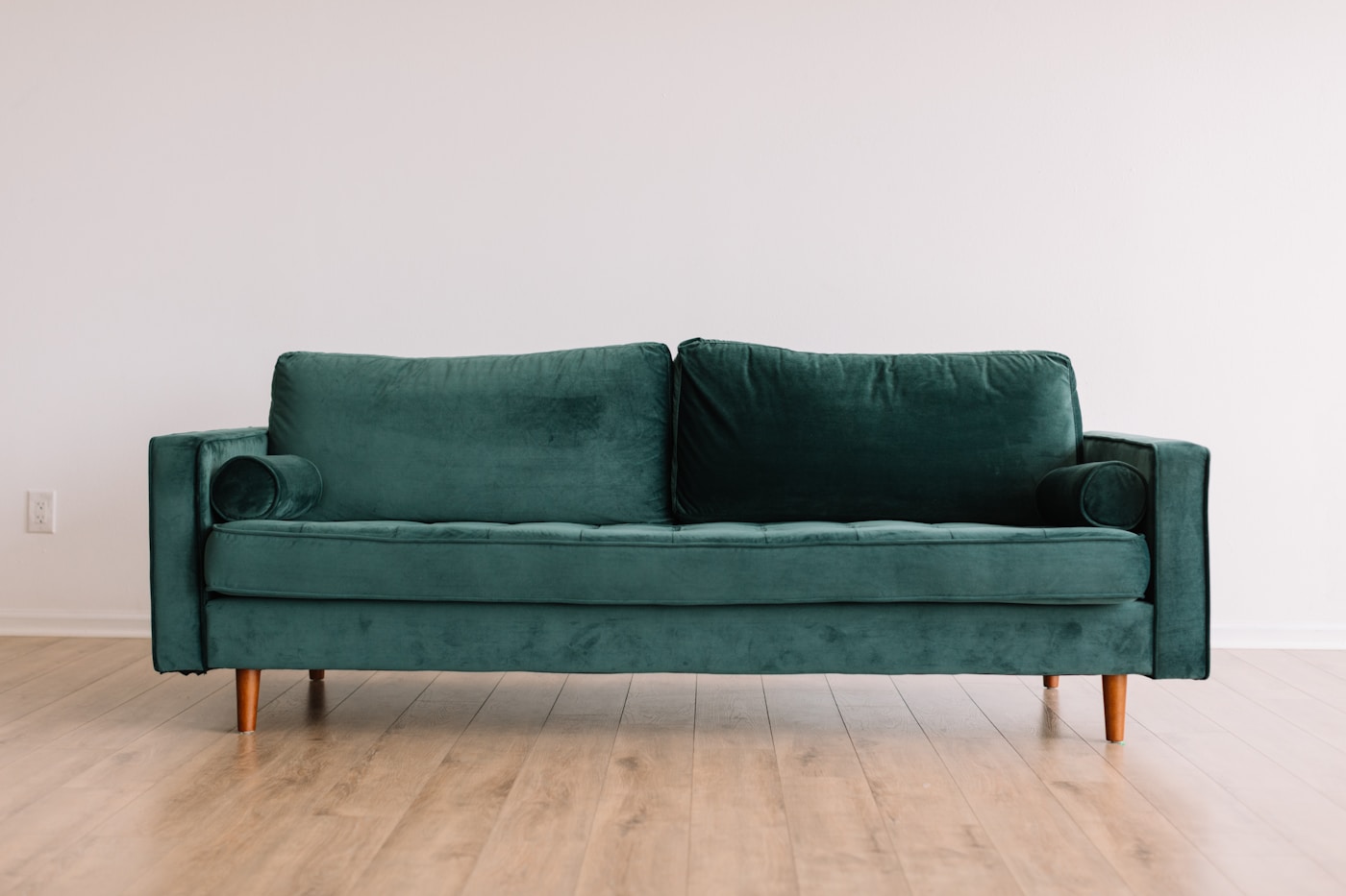 Elegant modern sofa in a bright living room